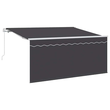 vidaXL Einziehbare Markise Gestreift Anthrazit 300 x 200 cm Stoff