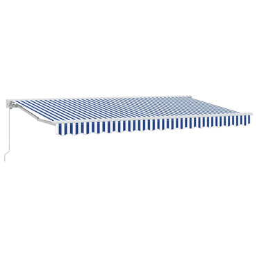 vidaXL Einziehbare Markise Blau und Weiß 400 x 200 cm