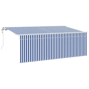 vidaXL Einziehbare Markise Blau und Weiß 400 x 200 cm