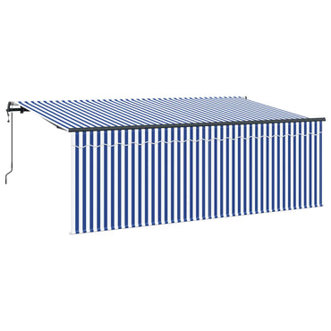 vidaXL Einziehbare Markise Blau und Weiß 400 x 200 cm