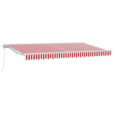 vidaXL Einziehbare Markise Rot und Weiß 400x200 cm Stoff
