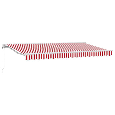 vidaXL Einziehbare Markise Rot und Weiß 400x200 cm Stoff