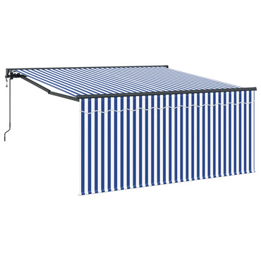 vidaXL Einziehbare Markise Blau und Weiß 300 x 250 cm