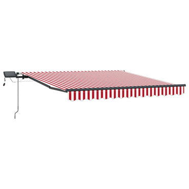 vidaXL Einziehbare Markise Rot und Weiß 300 x 250 cm Stoff