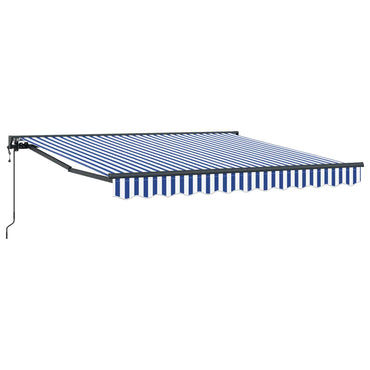 vidaXL Einziehbare Markise Blau und Weiß 350 x 250 cm
