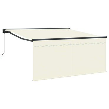 vidaXL Einziehbare Markise Creme 350 x 250 cm Polyester und Aluminium