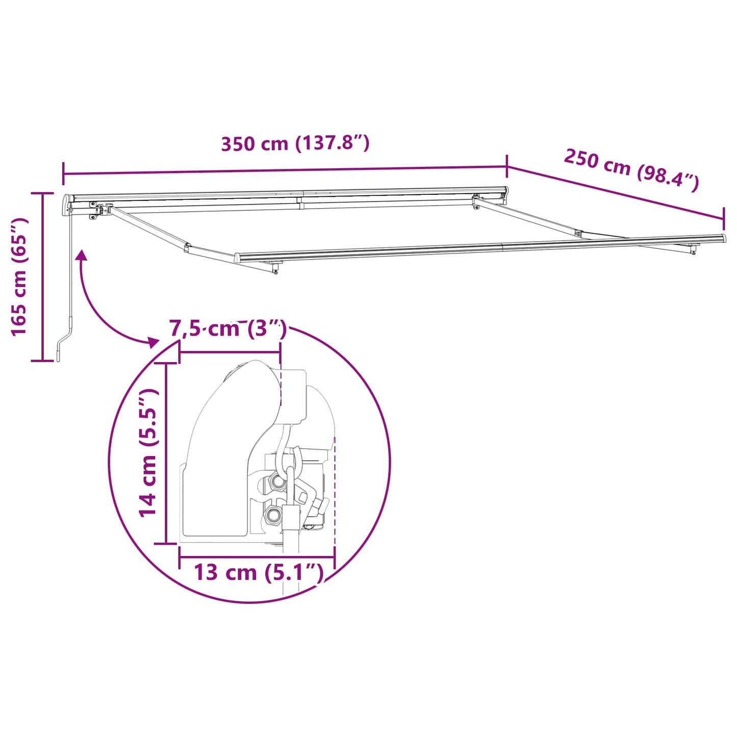 vidaXL Markise Polyester