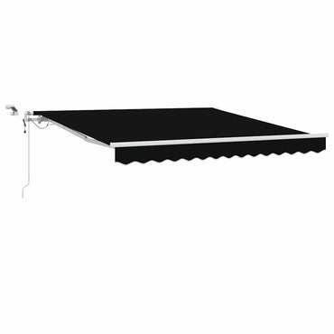 vidaXL Einziehbare Markise Schwarz 350 x 250 cm Polyester und Metall