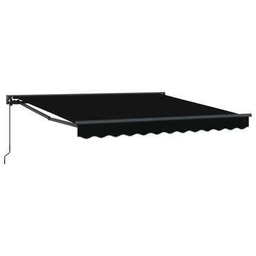 vidaXL Einziehbare Markise Schwarz 350 x 250 cm Polyester und Metall