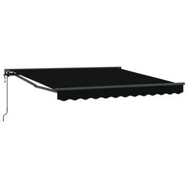 vidaXL Einziehbare Markise Schwarz 350 x 250 cm Polyester und Metall