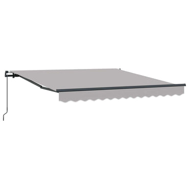 vidaXL Einziehbare Markise Hellgrau 350 x 250 cm Polyester und Stahl