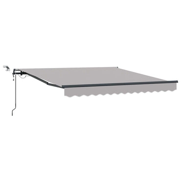 vidaXL Einziehbare Markise mit Hellgrau 350 x 250 cm Stoff