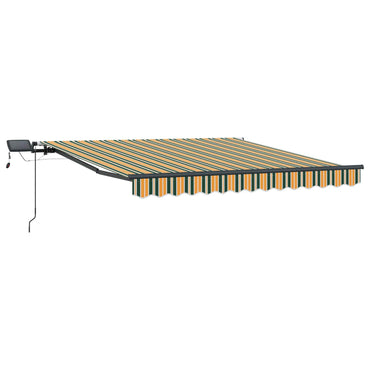 vidaXL Einziehbare Markise Grün und Gelb 350 x 250 cm Stoff