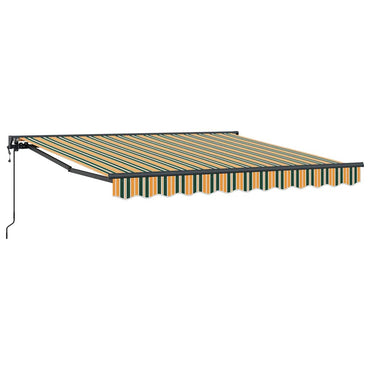 vidaXL Einziehbare Markise Grün und Gelb 350 x 250 cm