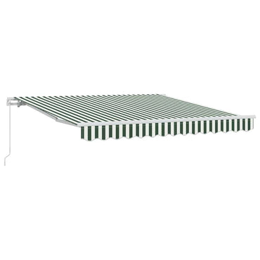 vidaXL Einziehbare Markise Grün und Weiß 350 x 250 cm Stoff