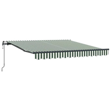 vidaXL Auvent rétractable en tissu, vert et blanc 350 x 250 cm
