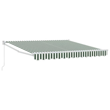 vidaXL Auvent rétractable Vert et blanc 350 x 250 cm Tissu