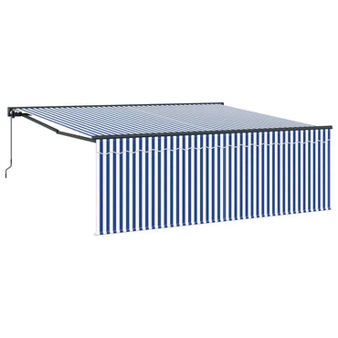 vidaXL Einziehbare Markise Blau und Weiß 400 x 300 cm