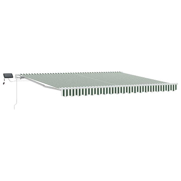 vidaXL Einziehbare Markise Grün und Weiß 400 x 300 cm Stoff und Stahl