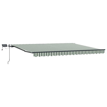 vidaXL Einziehbare Markise Grün und Weiß 400 x 300 cm Stoff