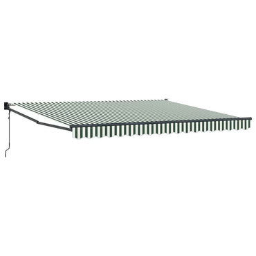 vidaXL Einziehbare Markise Grün und Weiß 400 × 300 cm