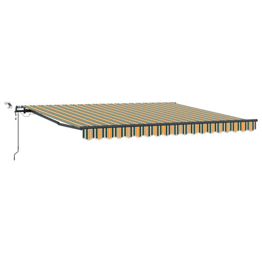 vidaXL Einziehbare Markise mit Grün und Gelb 400 x 350 cm Stoff