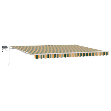 vidaXL Einziehbare Markise mit Grün und Gelb 450 x 300 cm Stoff