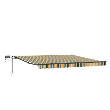 vidaXL Einziehbare Markise Grün und Gelb 450 x 300 cm Stoff