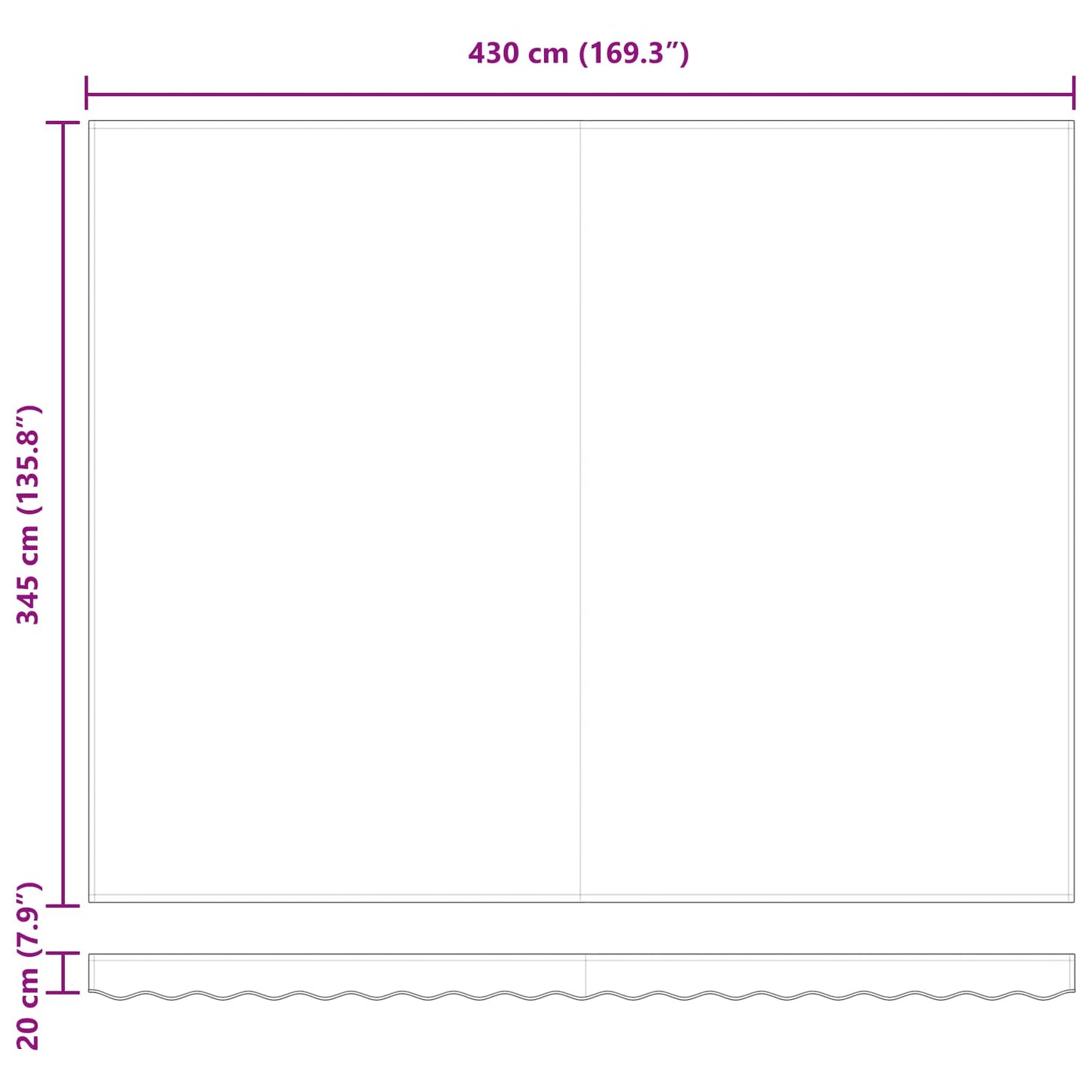 vidaXL Einziehbare Markise Hellgrau 450 x 350 cm Stoff