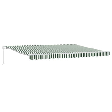 vidaXL Einziehbare Markise Grün und Weiß 450 × 350 cm Stoff und Metall