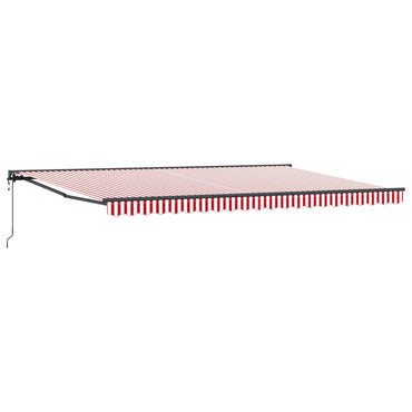 vidaXL Einziehbare Markise Rot und weiße Streifen 500x300 cm Stoff