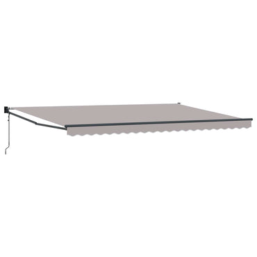 vidaXL Einziehbare Markise Hellgrau 500 × 300 cm Stoff und Metall