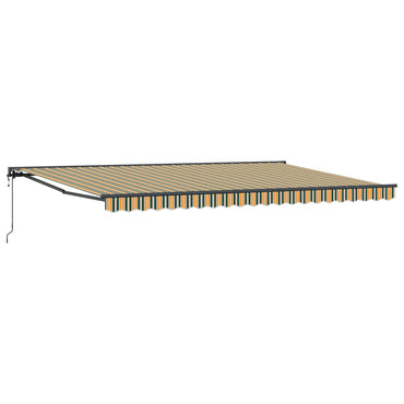 vidaXL Einziehbare Markise Grün und Gelb 500x300 cm Stoff