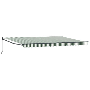 vidaXL Auvent rétractable vert et blanc 500 x 300 cm