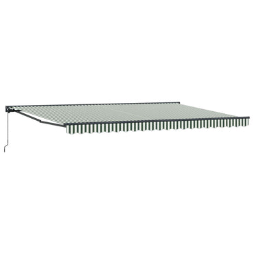 vidaXL Einziehbare Markise Grün und Weiß 500x300 cm Stoff