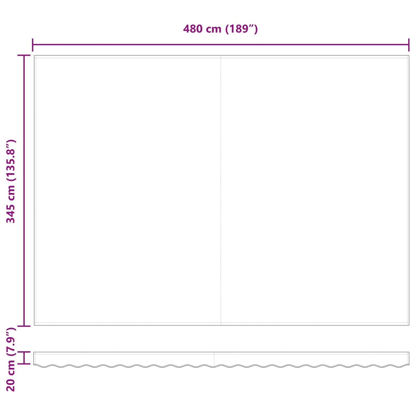 Einziehbare Markise Gelb und Orange 500 x 350 cm