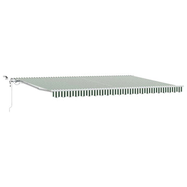 vidaXL Einziehbare Markise Grün und Weiß 500 x 350 cm Stoff und Metall