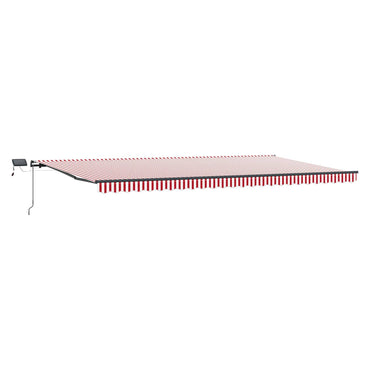 vidaXL Einziehbare Markise Rot und Weiß 600 x 350 cm Stoff