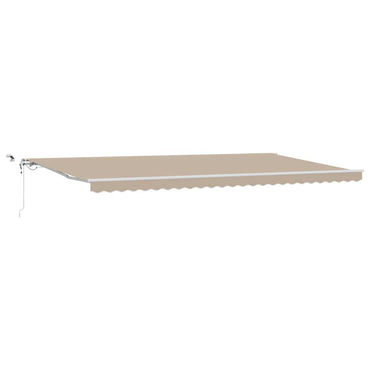 vidaXL Auvent rétractable beige 600 x 350 cm en tissu et métal