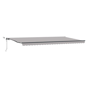 vidaXL Einziehbare Markise mit Hellgrau 600 x 350 cm Stoff