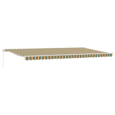 vidaXL Auvent rétractable à rayures vert et jaune 600 x 350 cm