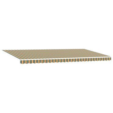 vidaXL Auvent rétractable vert et jaune 600 x 350 cm Tissu