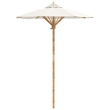 vidaXL Garten-Sonnenschirm Cremeweiß Ø 270 x 260 cm Bambus