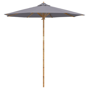 vidaXL Garten-Sonnenschirm Dunkelgrau Ø 270 x 260 cm Bambus