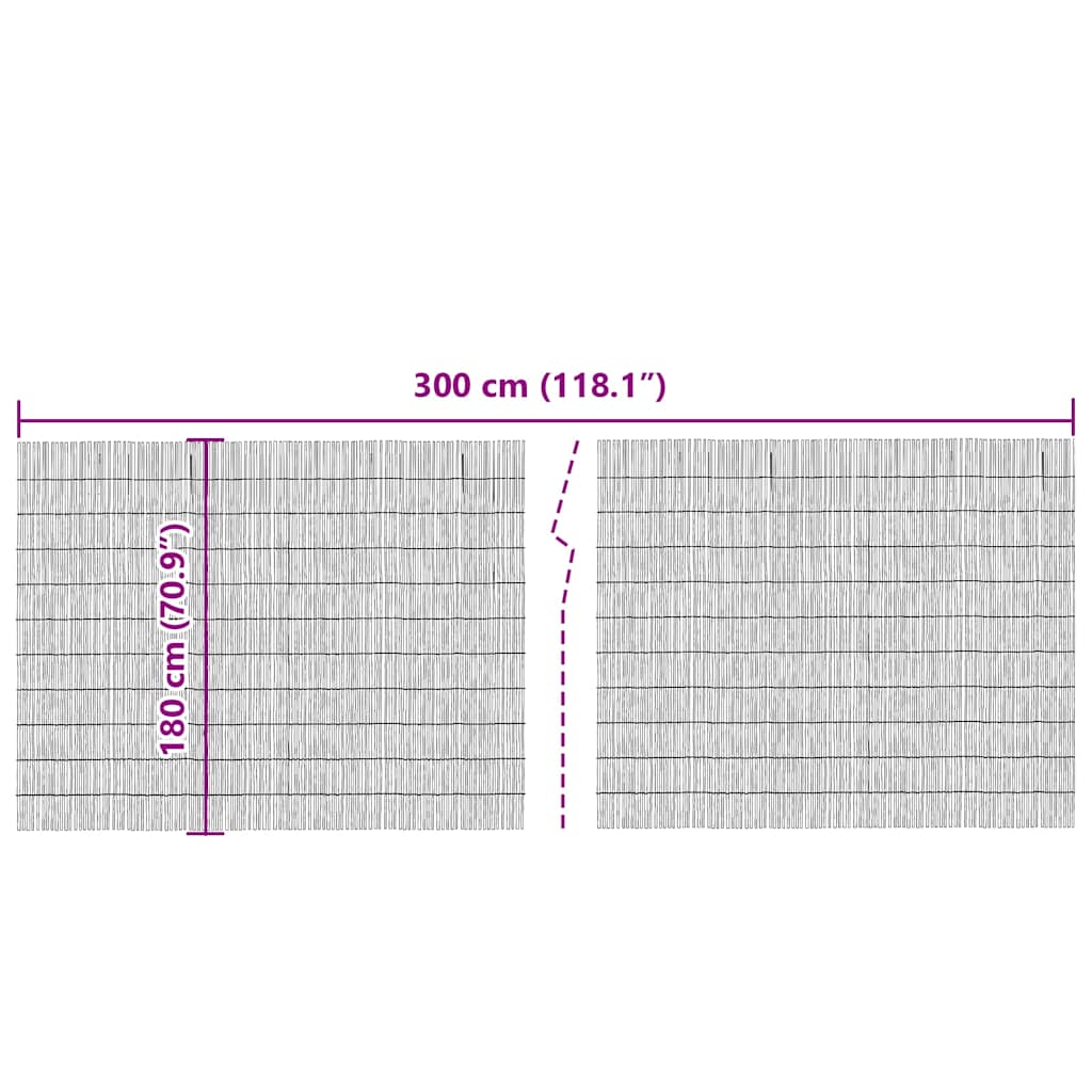 vidaXL Schilfrohrzaun Natur 300 x 180 cm Schilf