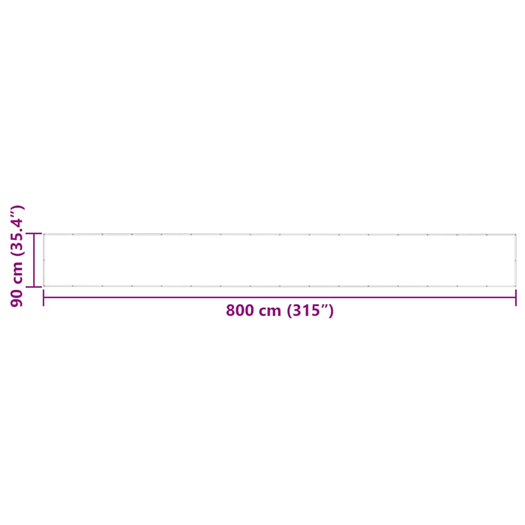 vidaXL Balkon-Sichtschutz Gelb und Weiß Gestreift 90x800 cm