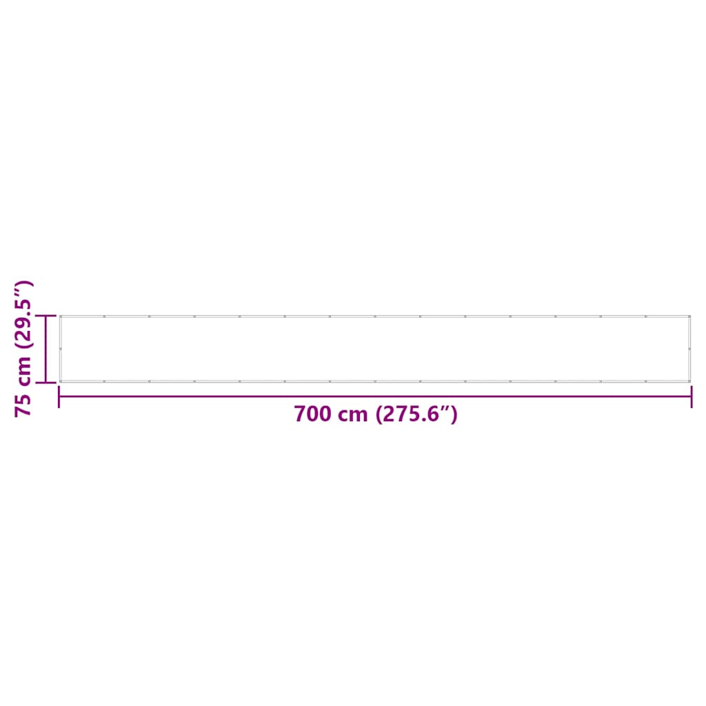 vidaXL Balkon-Sichtschutz Terrakotta 75x700 cm 100 % Polyester-Oxford