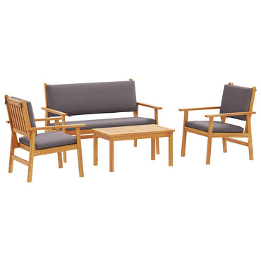 vidaXL Salon de jardin 4 pcs Marron 120 x 65,5 x 79 cm Bois d'acacia massif