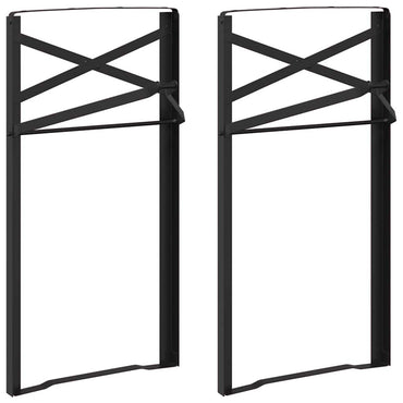 vidaXL Bier Tischbein 2 pcs Schwarz 39 x 3 x 75 cm