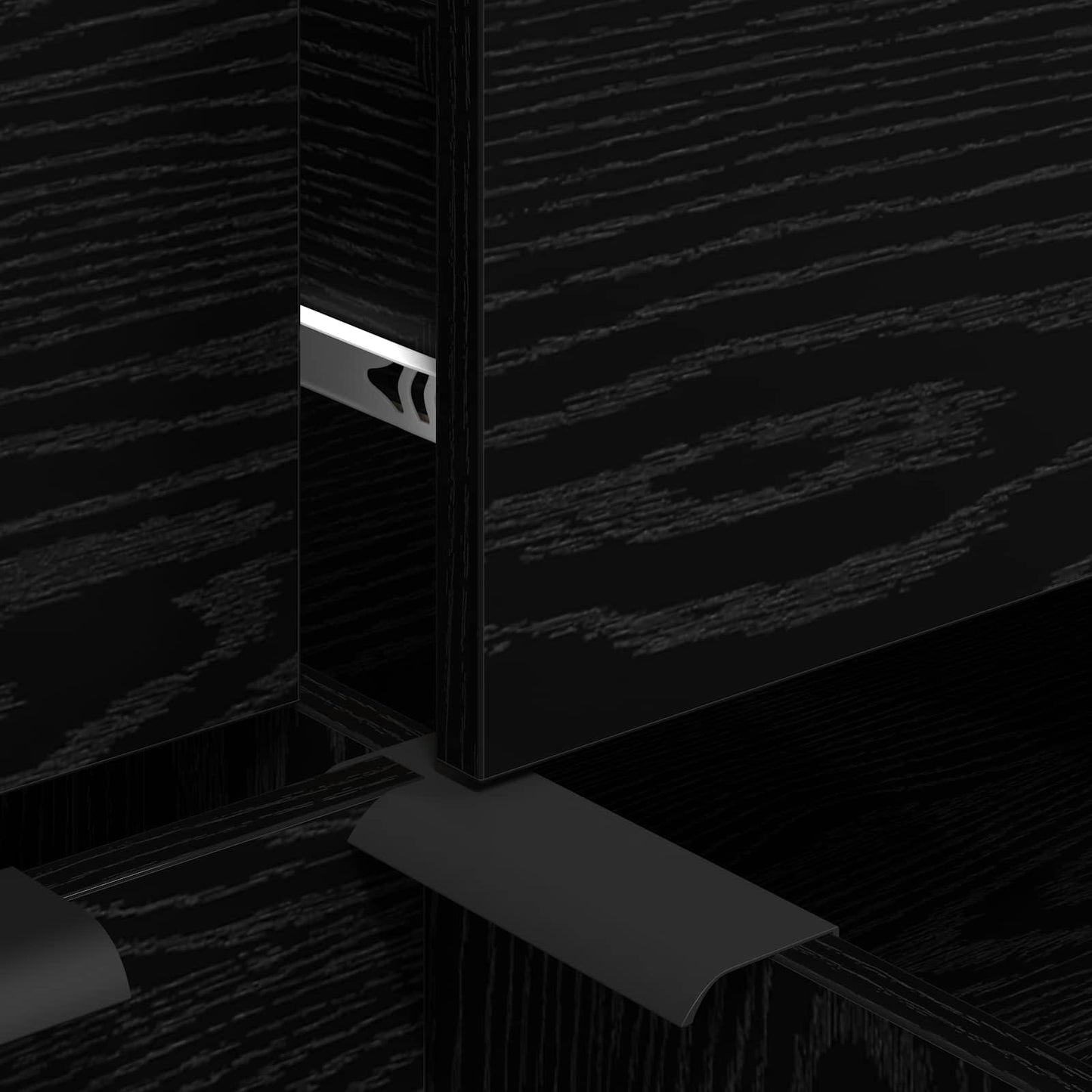 vidaXL Sideboard 3 pcs Schwarz Eichen-Optik 181 x 30 x 70 cm